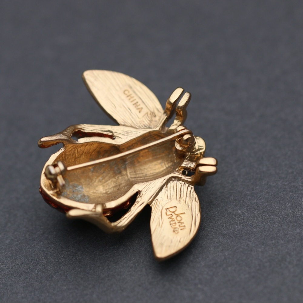 Joan River Strawberry Bee Pin - Picture 3 of 5
